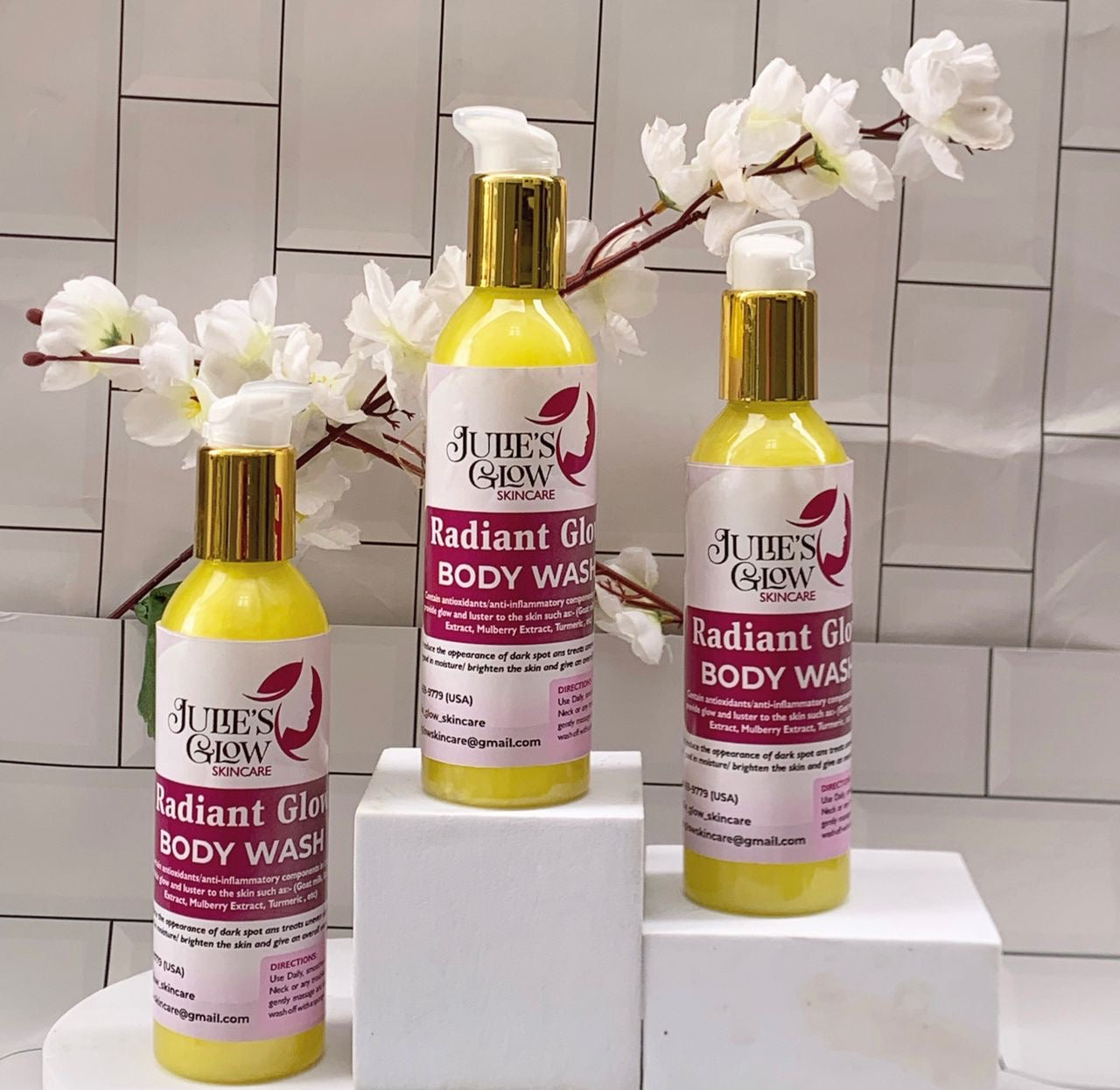 Radiant glowing hot chocolate body wash