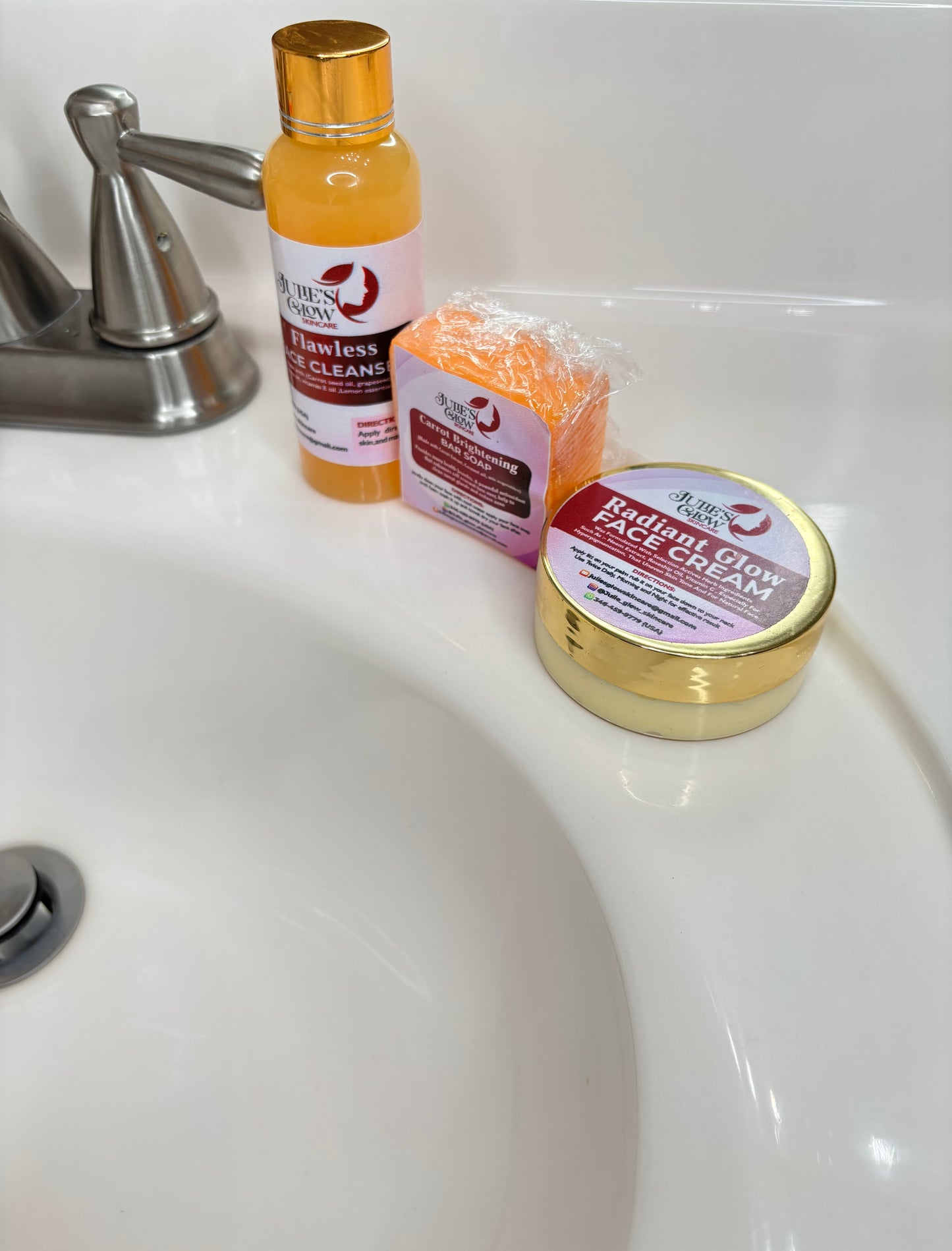 3 piece flawless set with big brightening face cream(Hot seller)